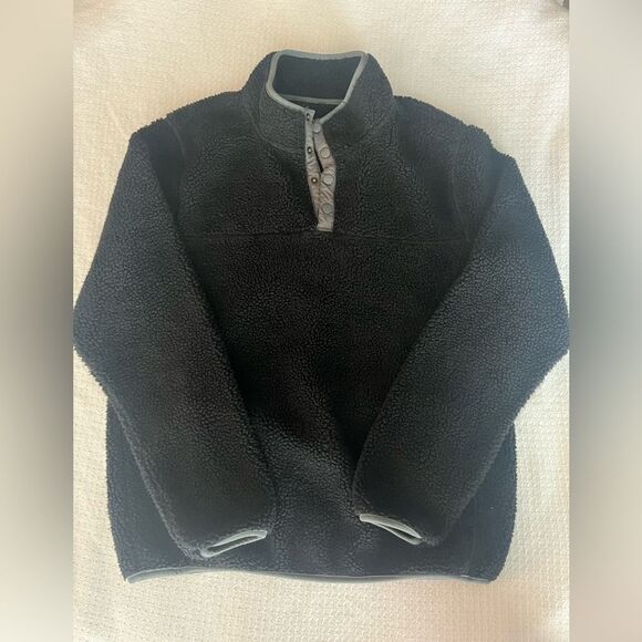Men’s Lee Black Fleece Sherpa Pullover Outerwear Medium - Picture 1 of 6